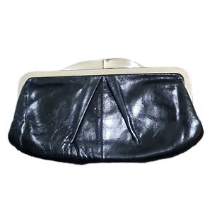 HOBO  black leather wallet   clutch